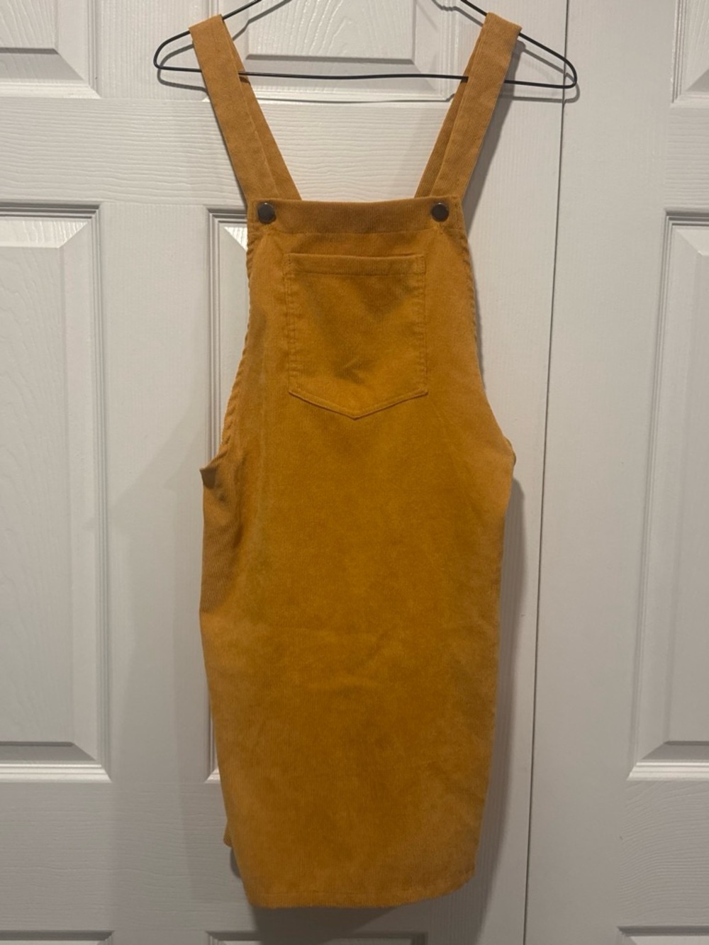 Mustard Corduroy Pinafore Midi Dress - Women